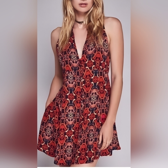 Free People Get Together Printed Tunic Dress SIZE 4
